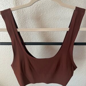Brown crop top tank